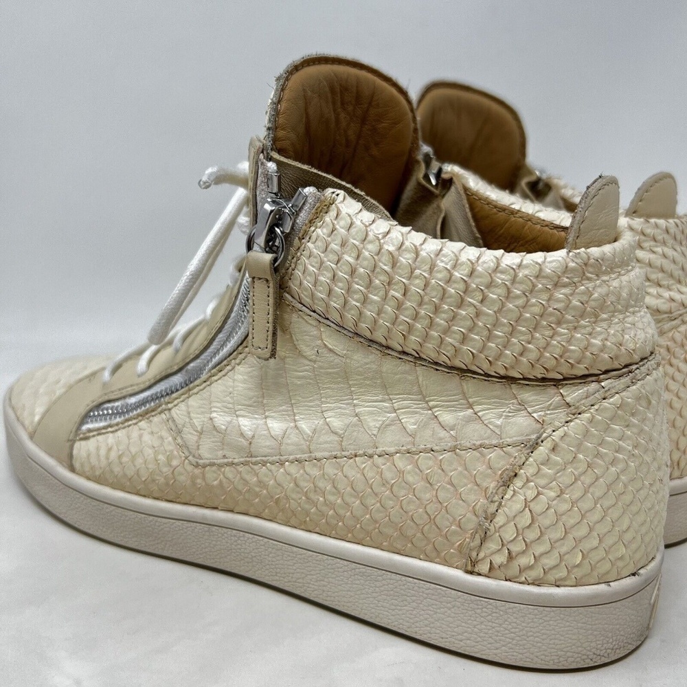 Giuseppe Zanotti Cream Python Embossed Leather Do… - image 8
